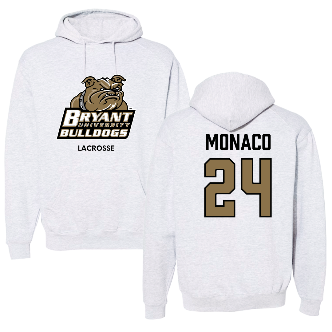 Bryant University Lacrosse (M) Light Gray Hoodie - #24 AJ Monaco