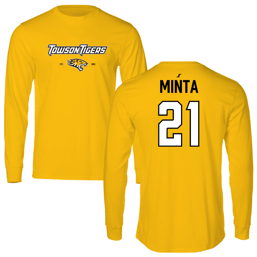 Towson University Volleyball Gold General Performance Long Sleeve - #21 Kendall Minta