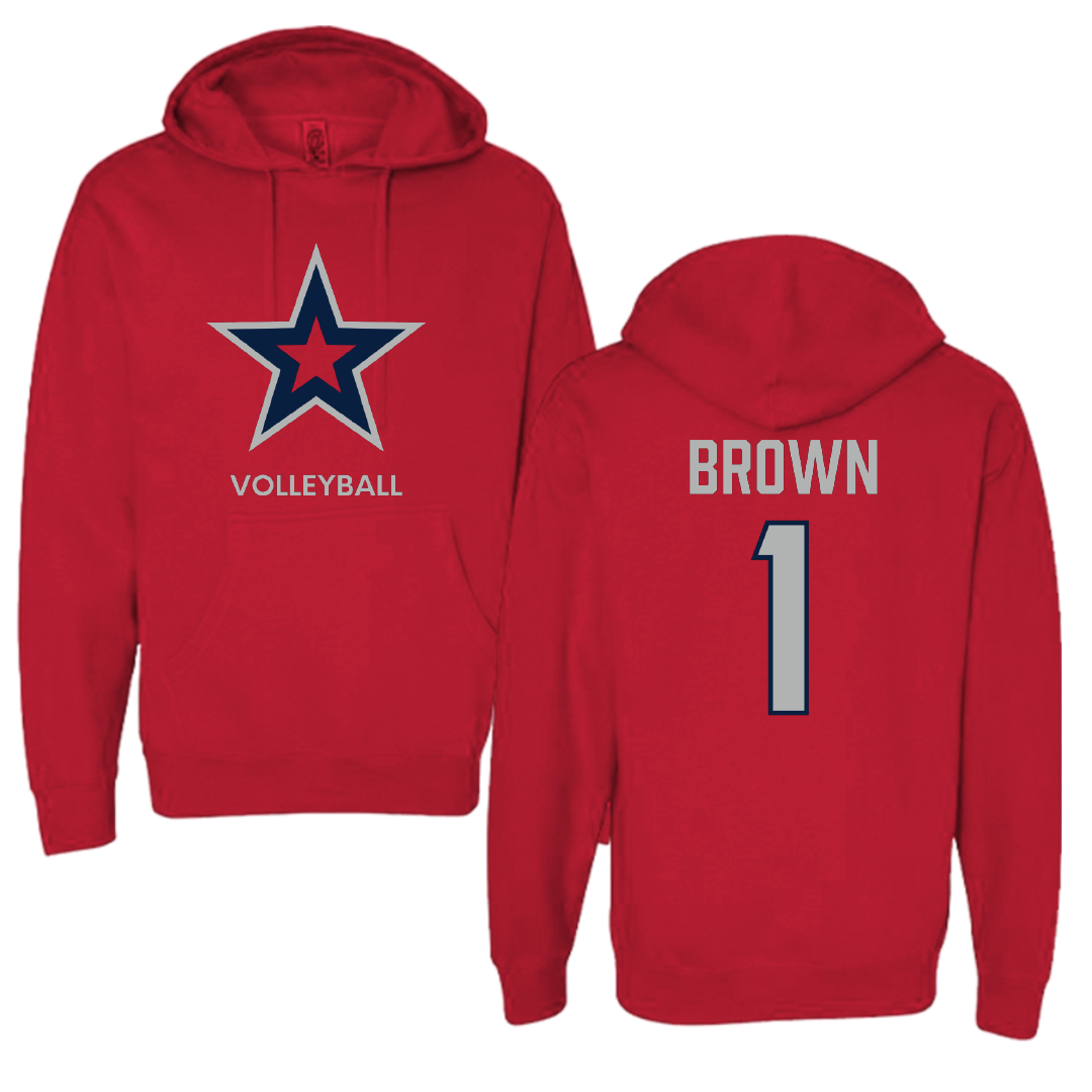 Robert Morris University Volleyball (W) Red Mascot Hoodie - #1 Kaitlyn Brown