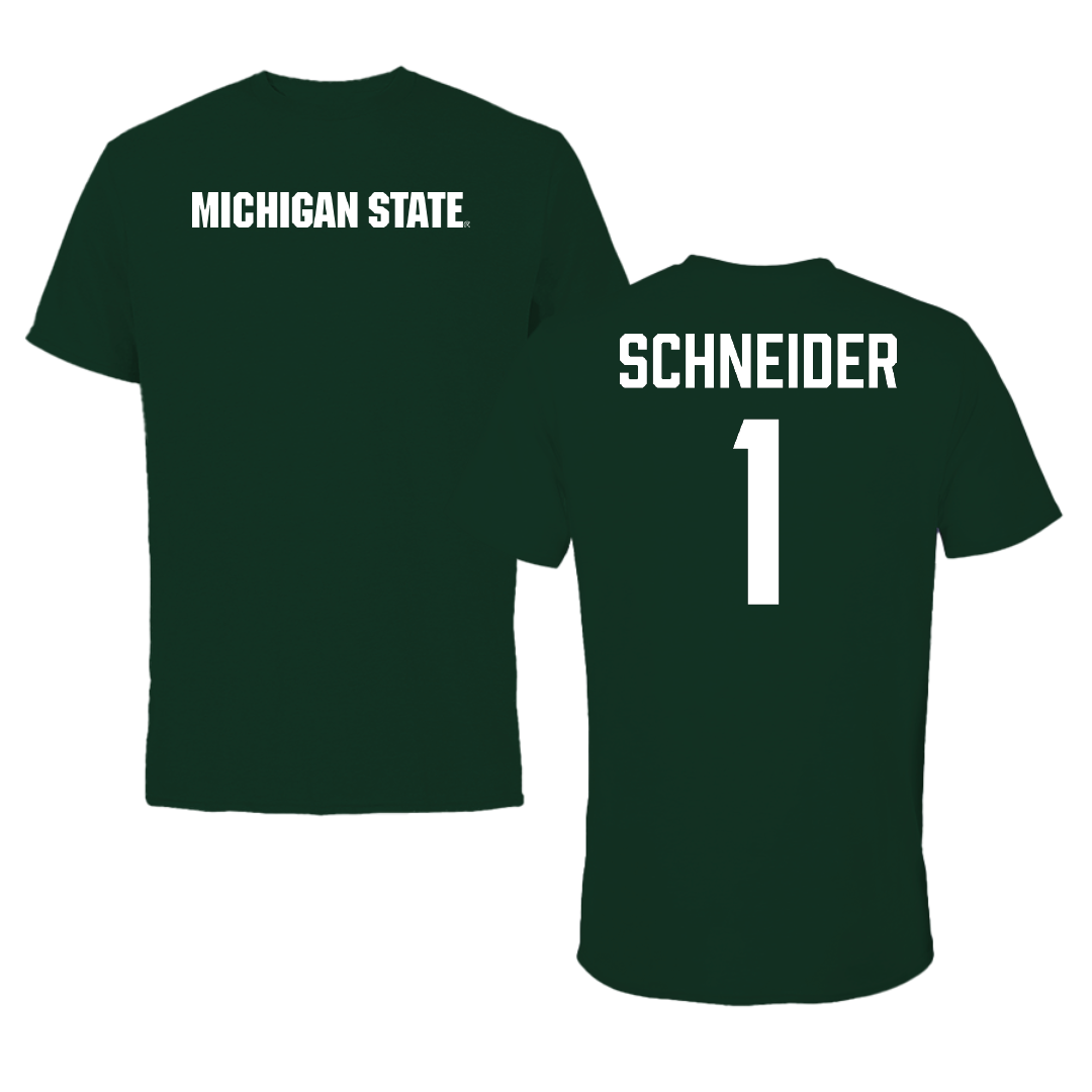 Michigan State University Volleyball Forest Green Tee - #1 Lia Schneider