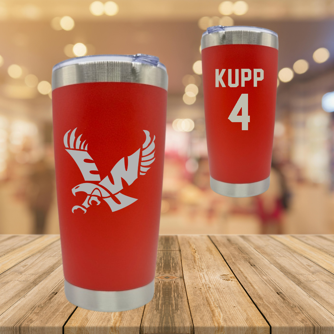 Eastern Washington University Soccer Red Stainless Steel Tumbler - #4 Katrina Kupp