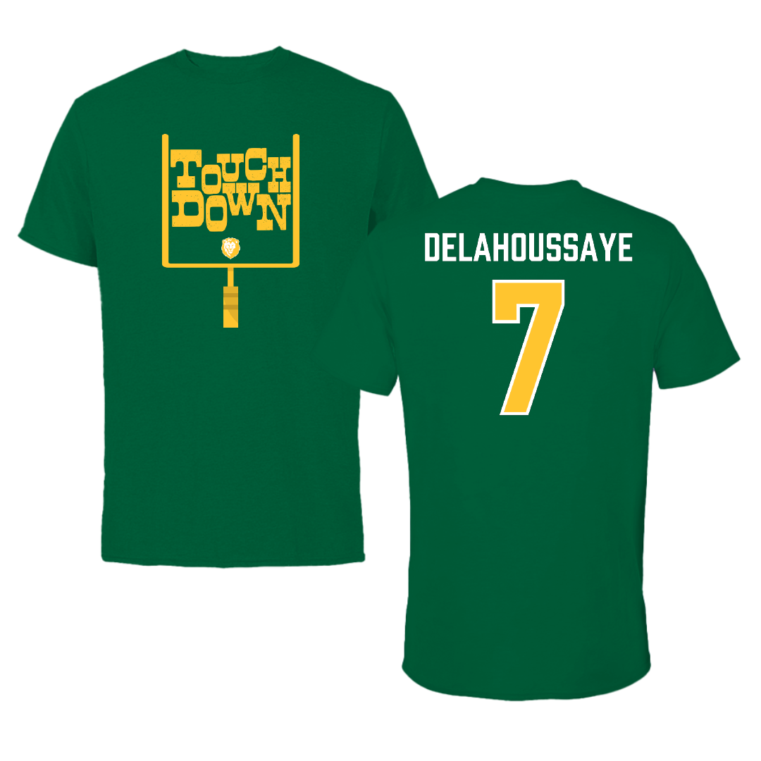 Southeastern Louisiana University Football Green Touchdown Performance Tee - #7 Blayne Delahoussaye