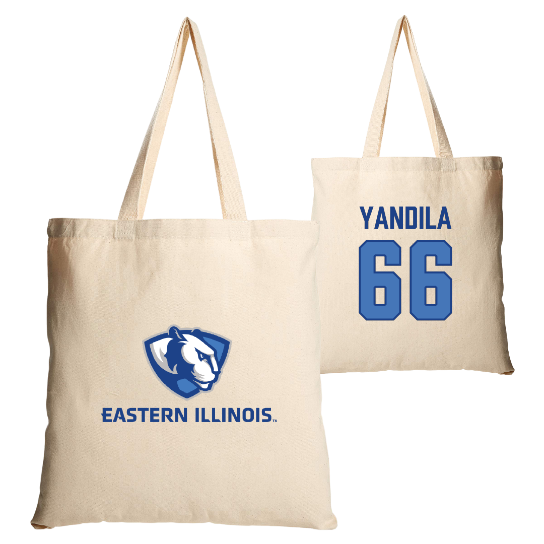Eastern Illinois University Football Tan Canvas Tote Bag - #66 Jordan Yandila