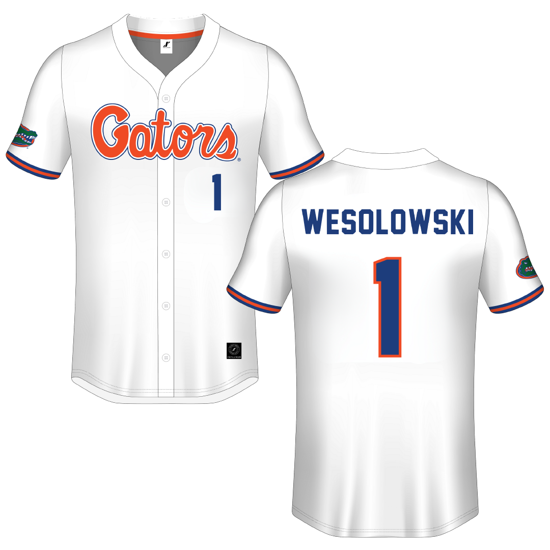 University of Florida White Button-Down Jersey - Ella Wesolowski