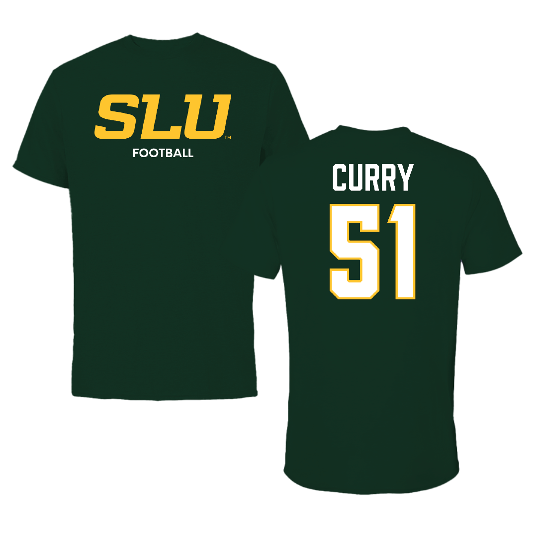 Southeastern Louisiana University Football Forest Green Tee - #51 Breland Curry