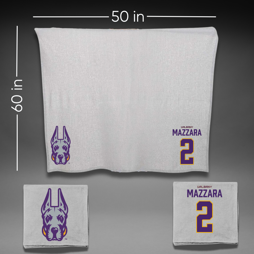 University at Albany Baseball Gray Blanket - #2 Victor Mazzara