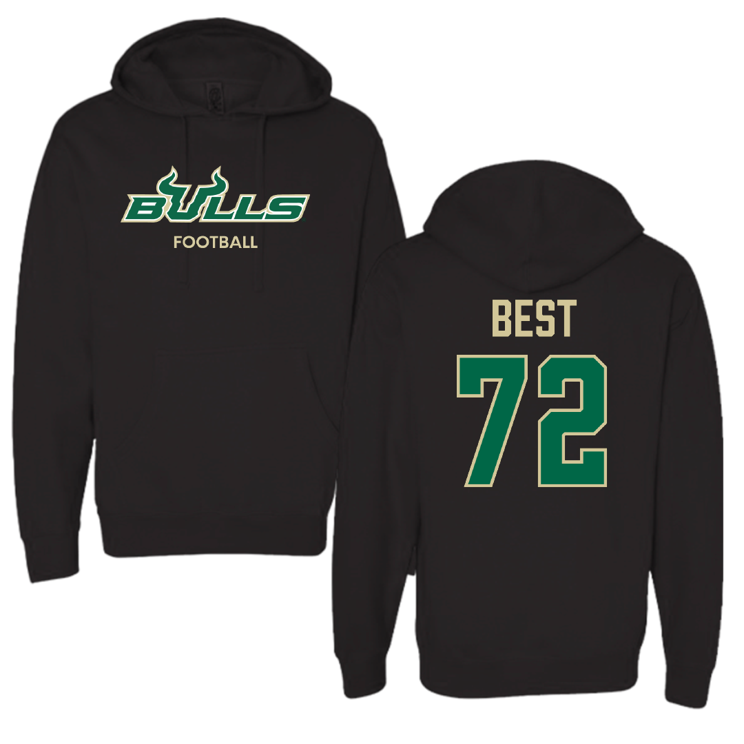 University of South Florida Football Black Hoodie - #72 Cole Best
