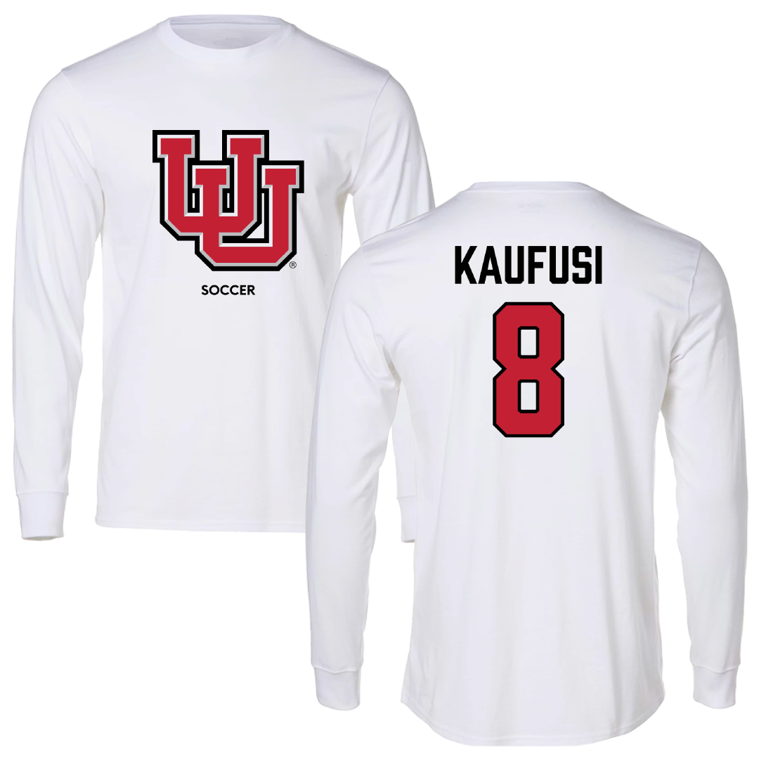 University of Utah Soccer (W) White Block Long Sleeve - #8 Taliana Kaufusi