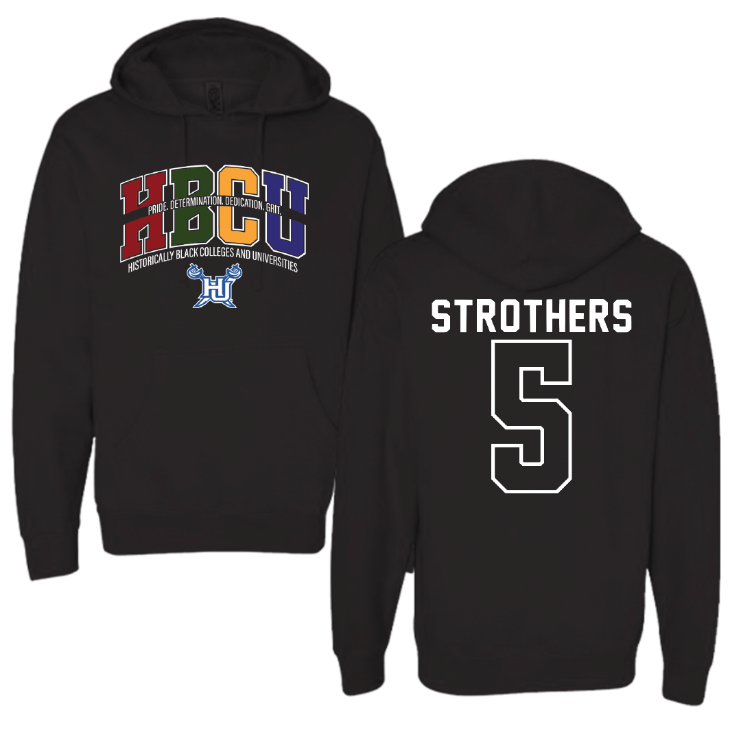 Hampton University Basketball Black HBCU Hoodie - #5 Etienne Strothers