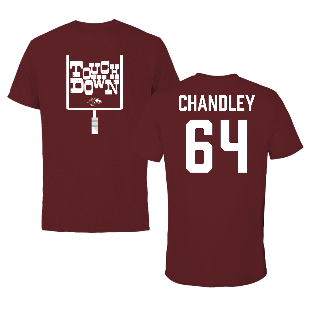 Southern Illinois University at Carbondale Football Maroon Touchdown Tee - #64 Ryan Chandley