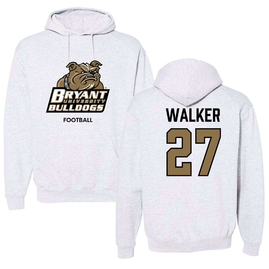 Bryant University Football Light Gray Hoodie - #27 Dedric Walker