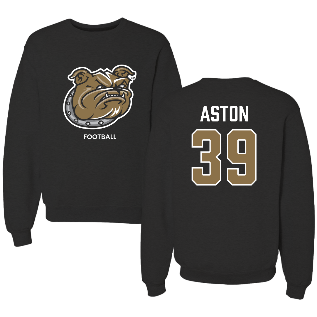 Bryant University Football Black Crewneck - #39 Chase Aston