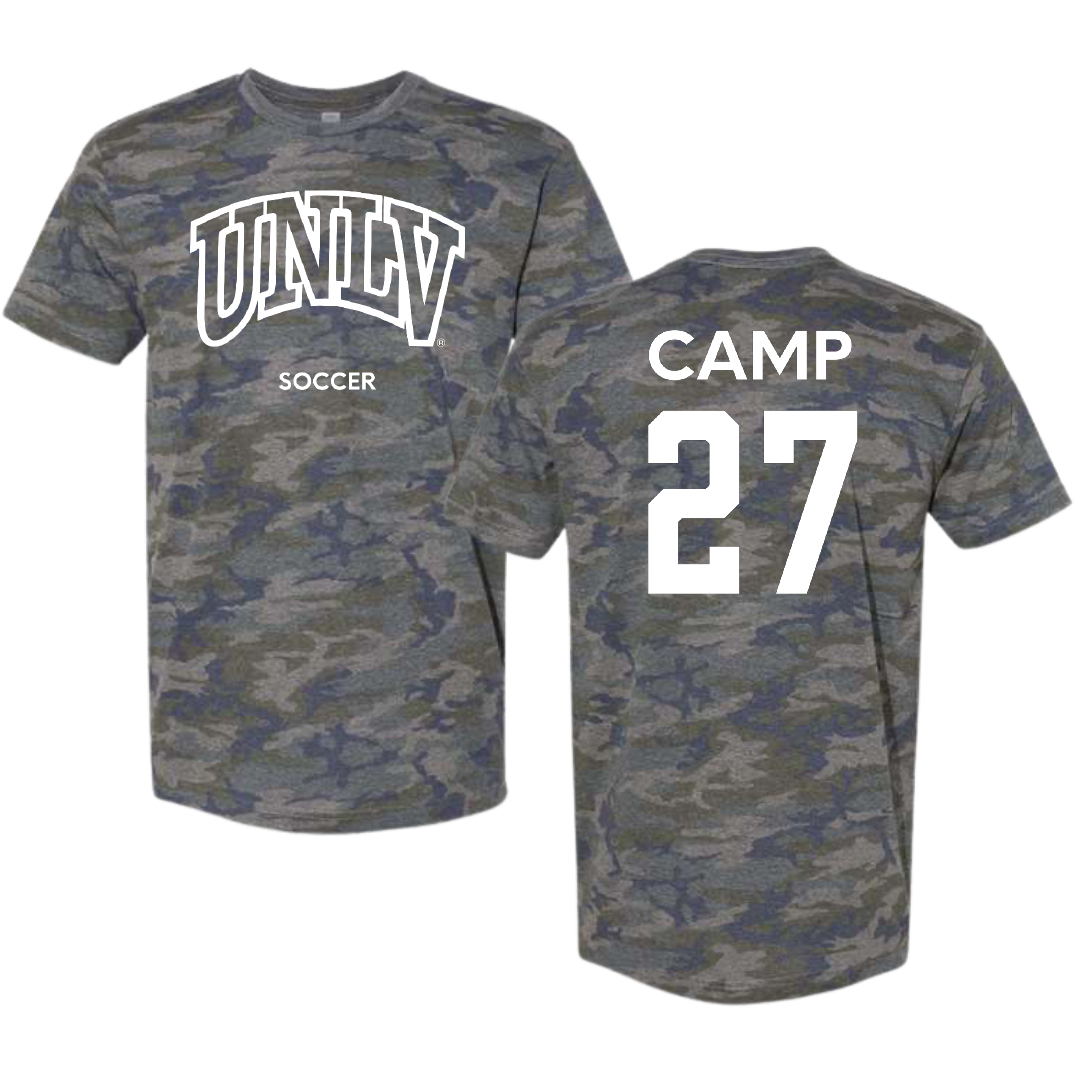 University of Nevada-Las Vegas Soccer (W) Vintage Camo Tee - #27 Kylie Camp