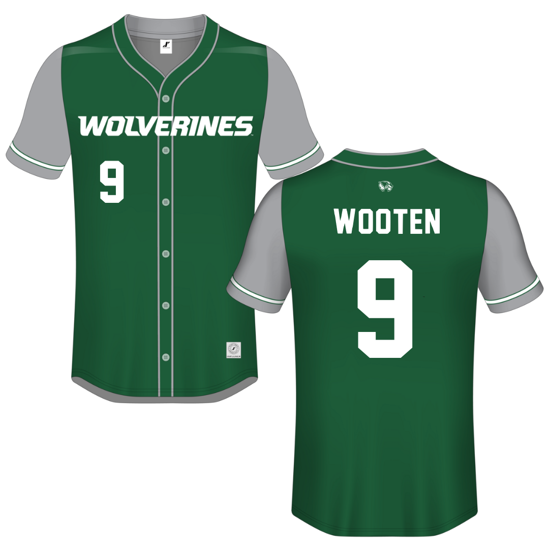 Utah Valley University Green Button-Down Jersey - #9 Taylor Wooten
