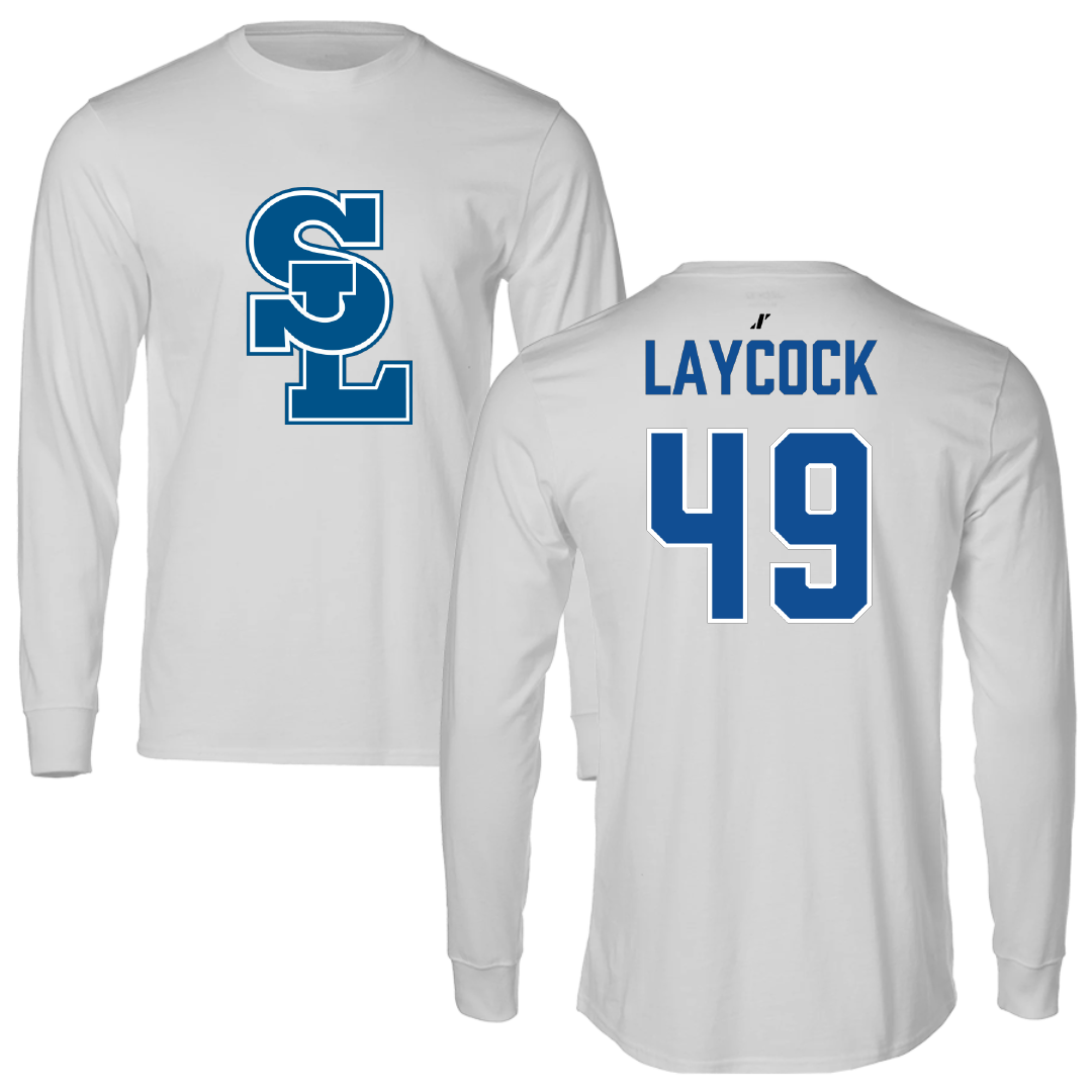 Salt Lake Community College Baseball Light Gray Performance Long Sleeve - #49 Austin Laycock