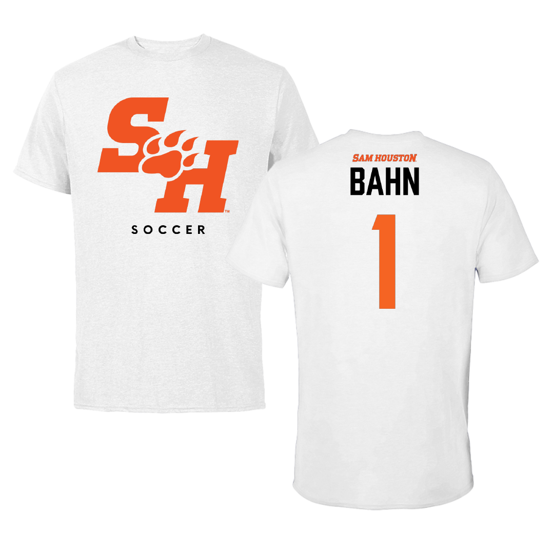 Sam Houston State University Soccer White Tee - #1 Katie Bahn