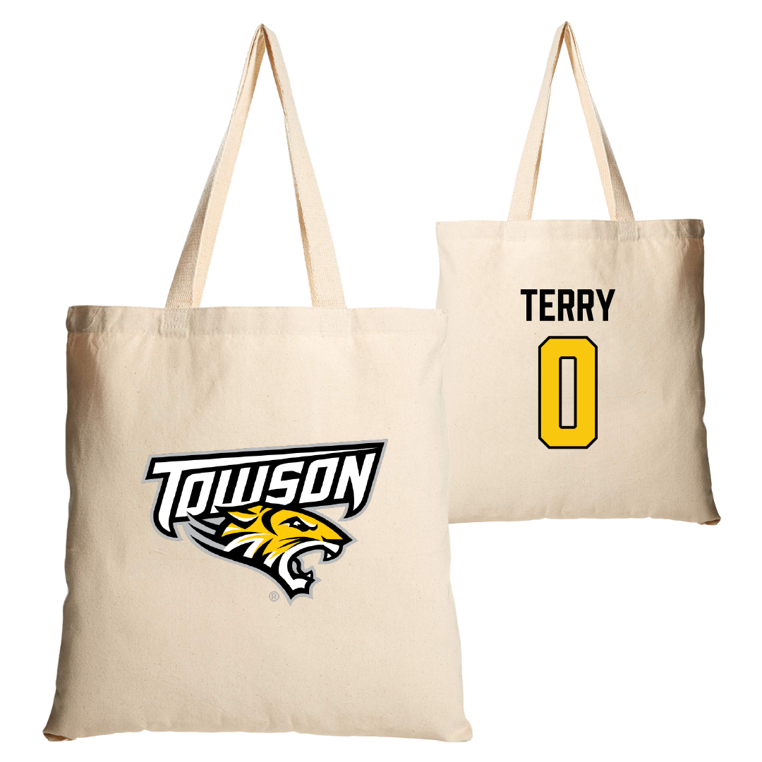 Towson University Football Tan Canvas Tote Bag - #0 Xavier Terry