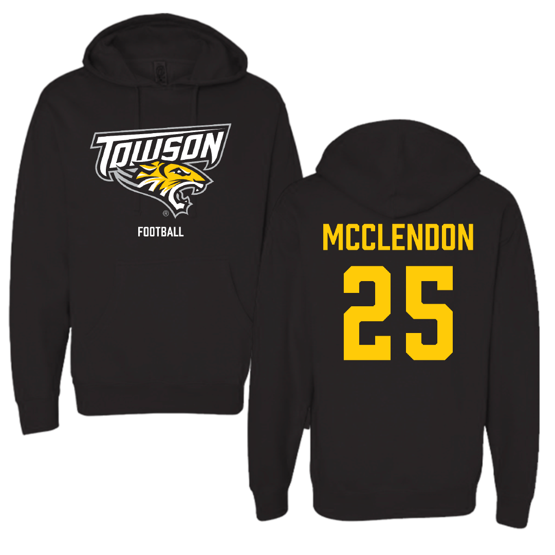Towson University Football Black Hoodie - #25 Cedric McClendon