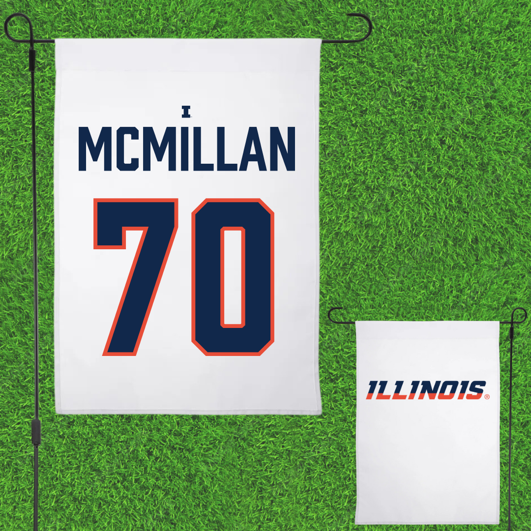 University of Illinois Football White Garden Flag - #70 Tyler McMillan