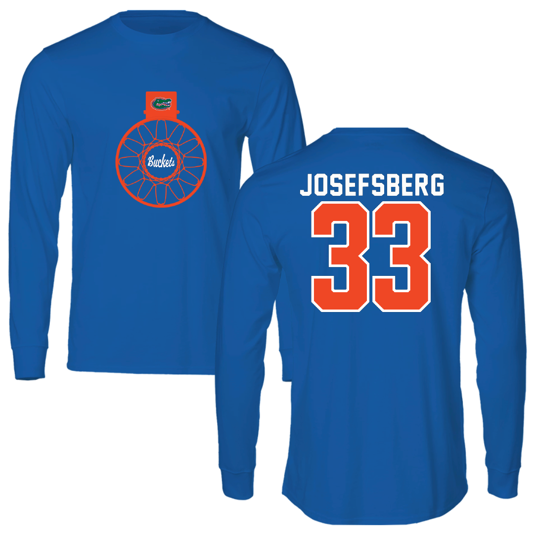 University of Florida Basketball Blue Buckets Performance Long Sleeve - #33 Cooper Josefsberg