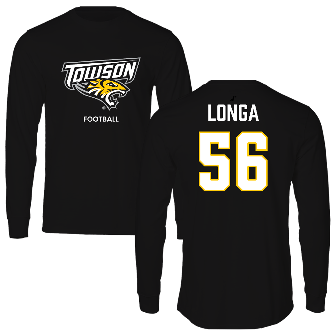 Towson University Football Black Long Sleeve - #56 Matthieu Longa
