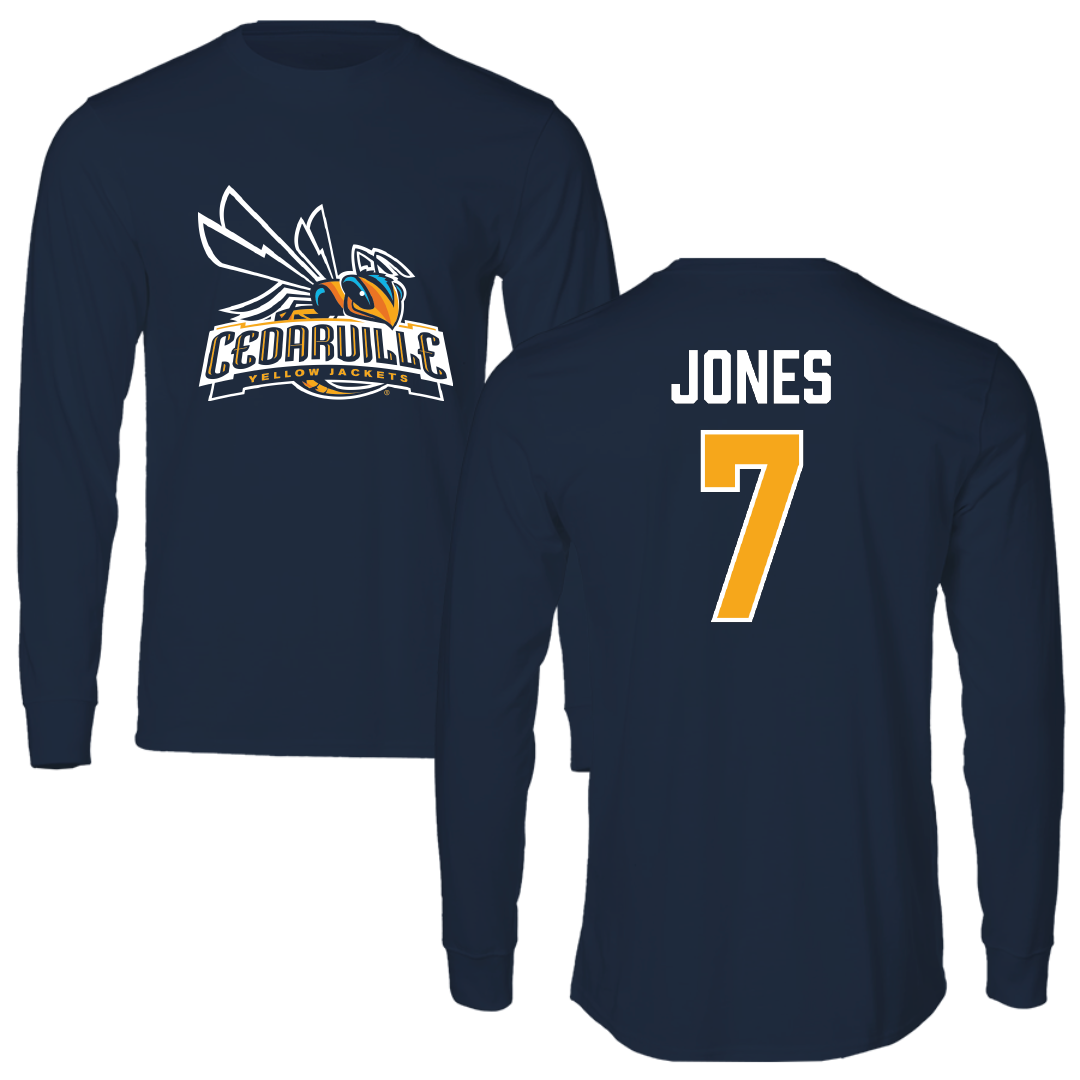 Cedarville University Softball Navy Long Sleeve - #7 Madison Jones