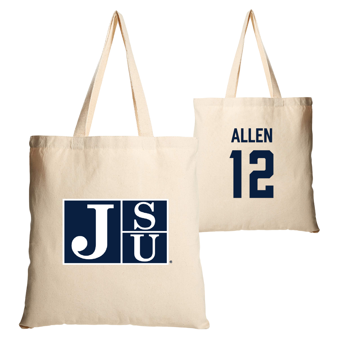 Jackson State University Softball Tan Canvas Tote Bag - #12 Beija Allen