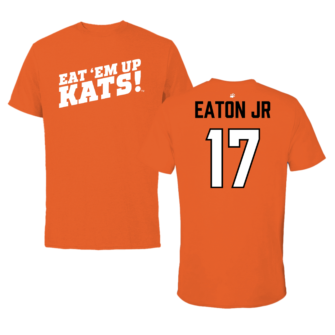 Sam Houston State University Football Orange Performance Tee - #17 Christopher Eaton Jr