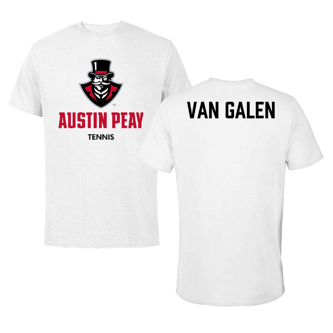 Austin Peay State University Tennis (M) White Tee - Bodi Van Galen