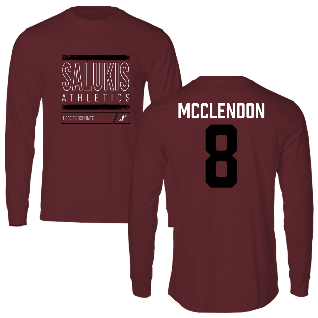 Southern Illinois University at Carbondale Football Maroon Dominate Performance Long Sleeve - #8 Jeremiah McClendon
