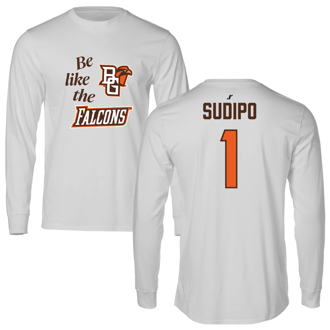 Bowling Green State University Football Light Gray Be Like Us Performance Long Sleeve - #1 Mateo Sudipo