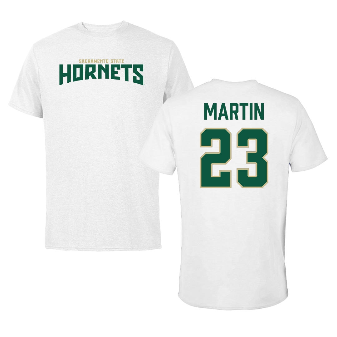 Sacramento State University Basketball (W) White Classic Tee - #23 Jaydia Martin