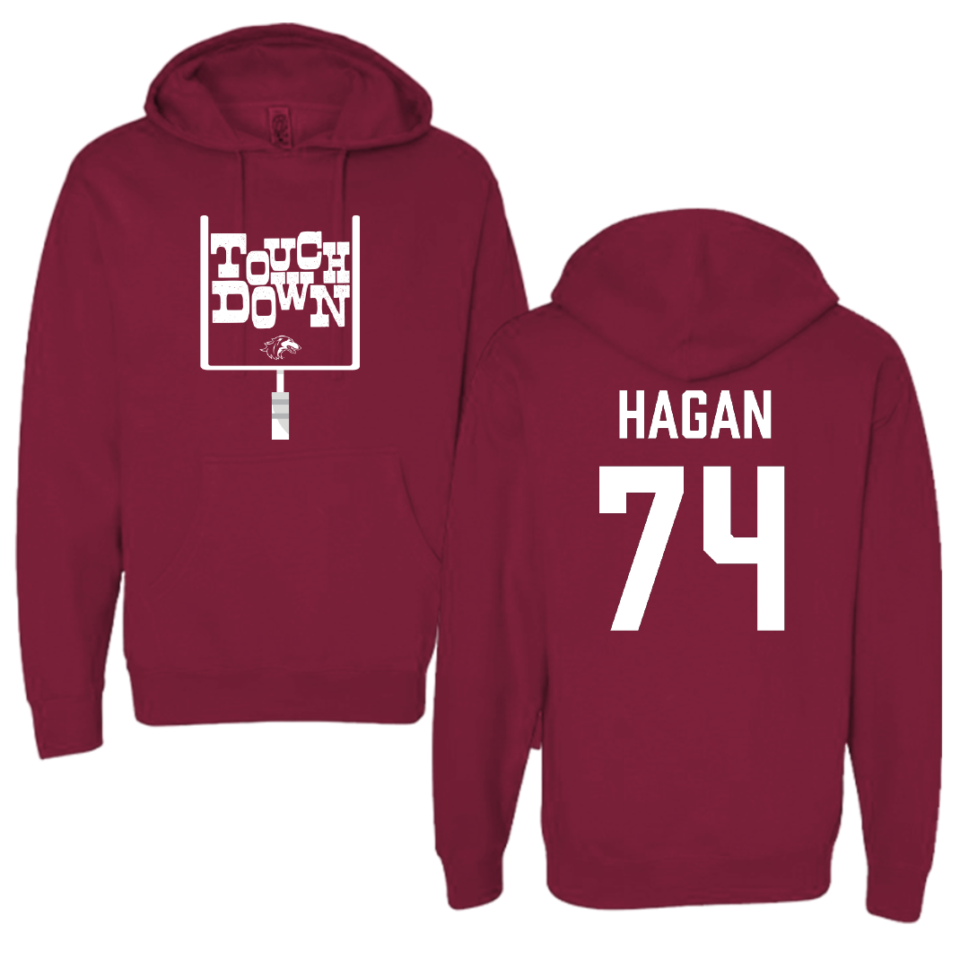 Southern Illinois University at Carbondale Football Maroon Touchdown Hoodie - #74 Harris Hagan