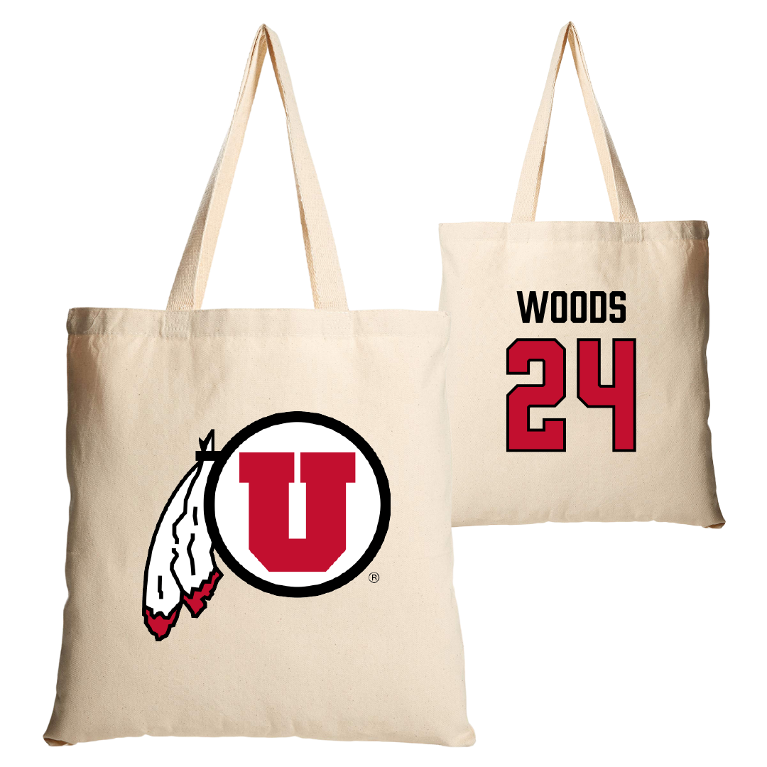 University of Utah Soccer Tan Canvas Tote Bag - #24 Bella Woods