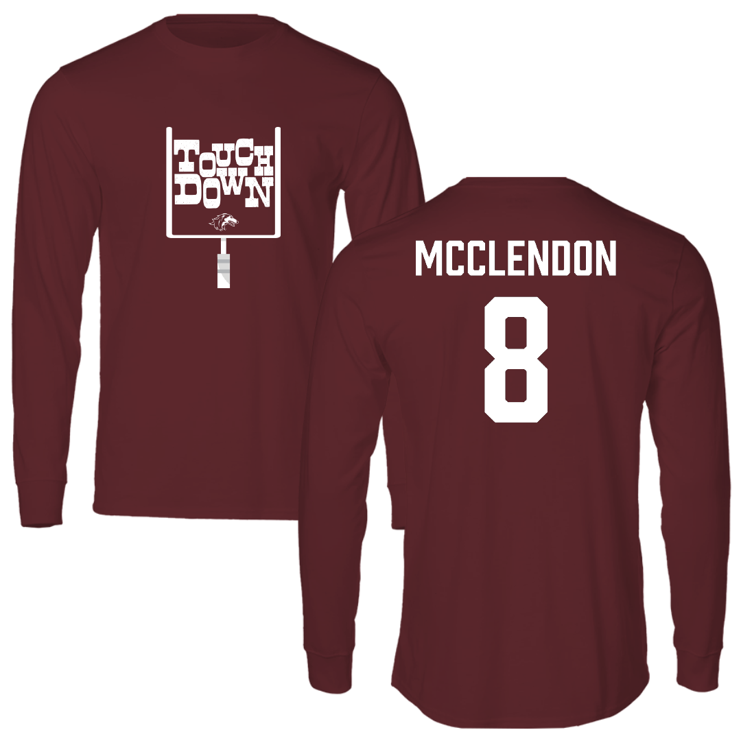 Southern Illinois University at Carbondale Football Maroon Touchdown Performance Long Sleeve - #8 Jeremiah McClendon