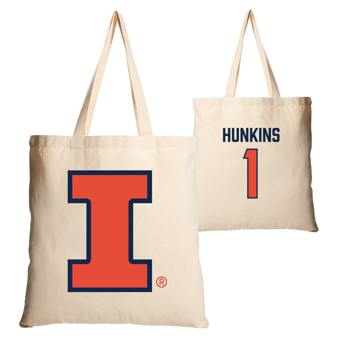 University of Illinois Softball Tan Canvas Tote Bag - #1 Reese Hunkins