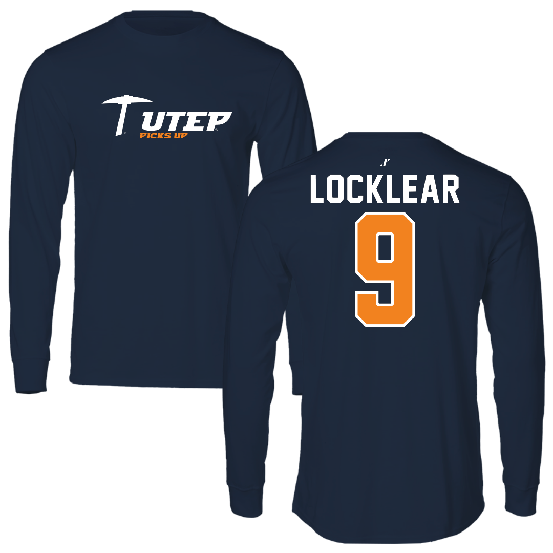 University of Texas at El Paso Football Navy General Performance Long Sleeve - #9 Skyler Locklear