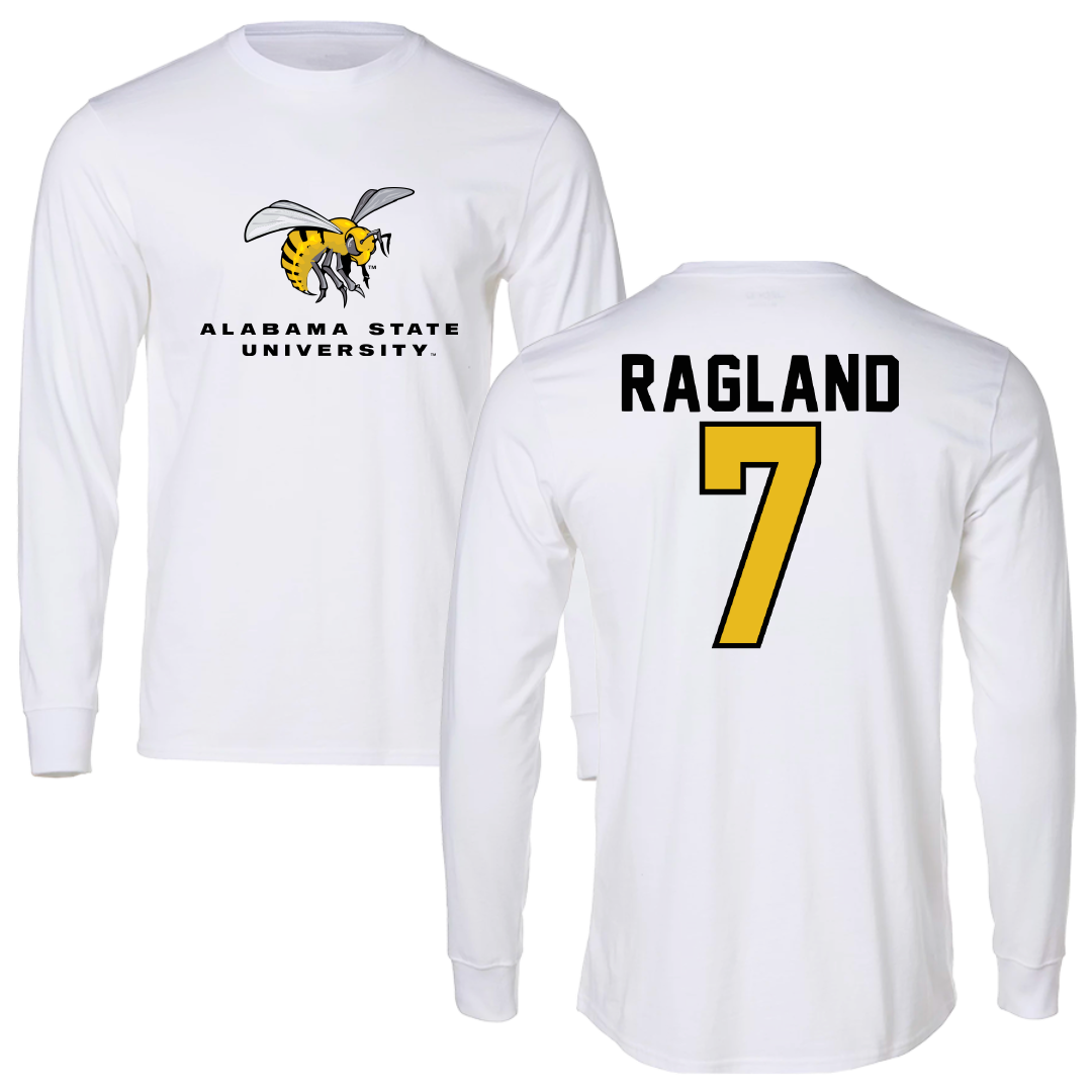 Alabama State University Football White Block Long Sleeve - #7 Braylen Ragland