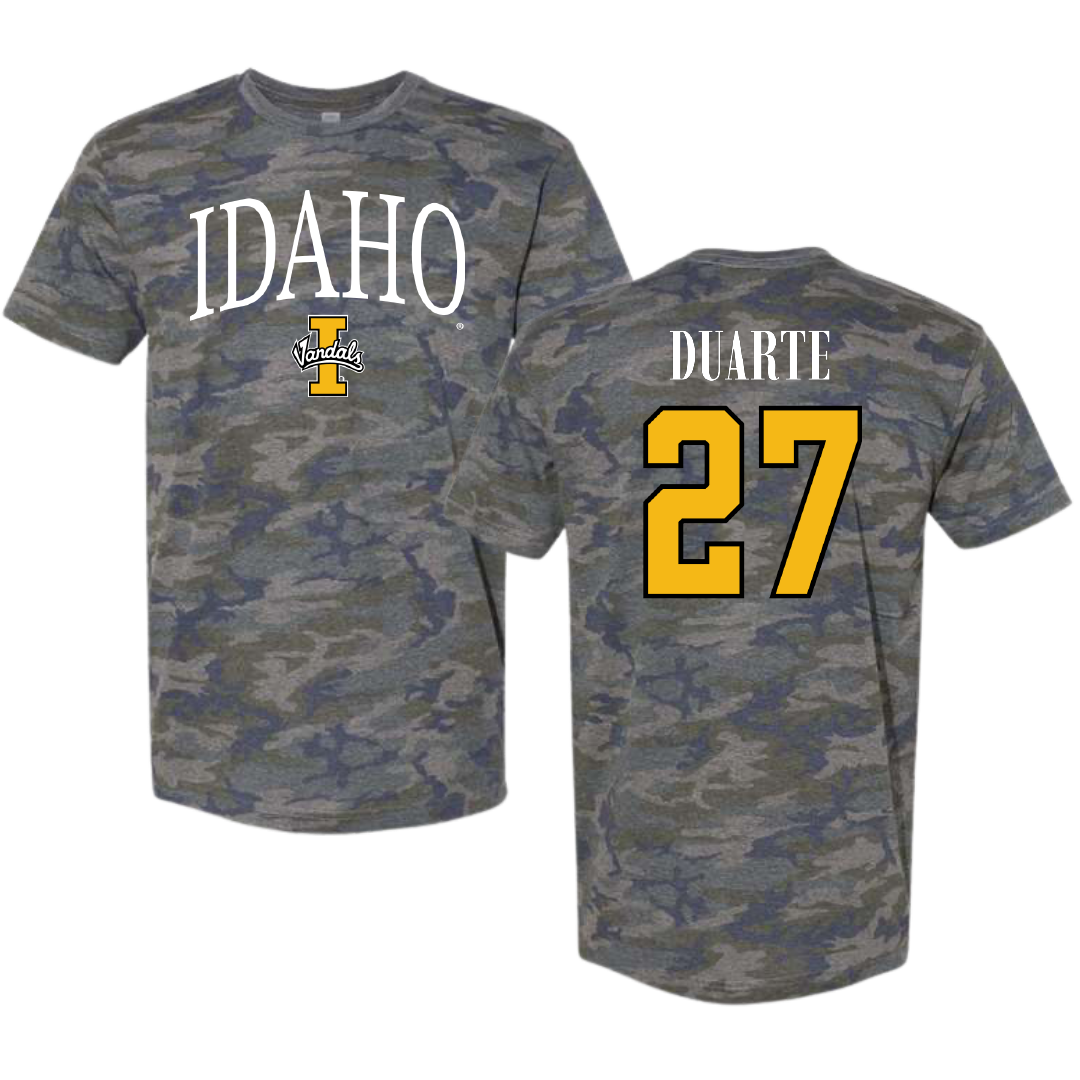 University of Idaho Soccer Vintage Camo Tee - #27 Leslie Duarte
