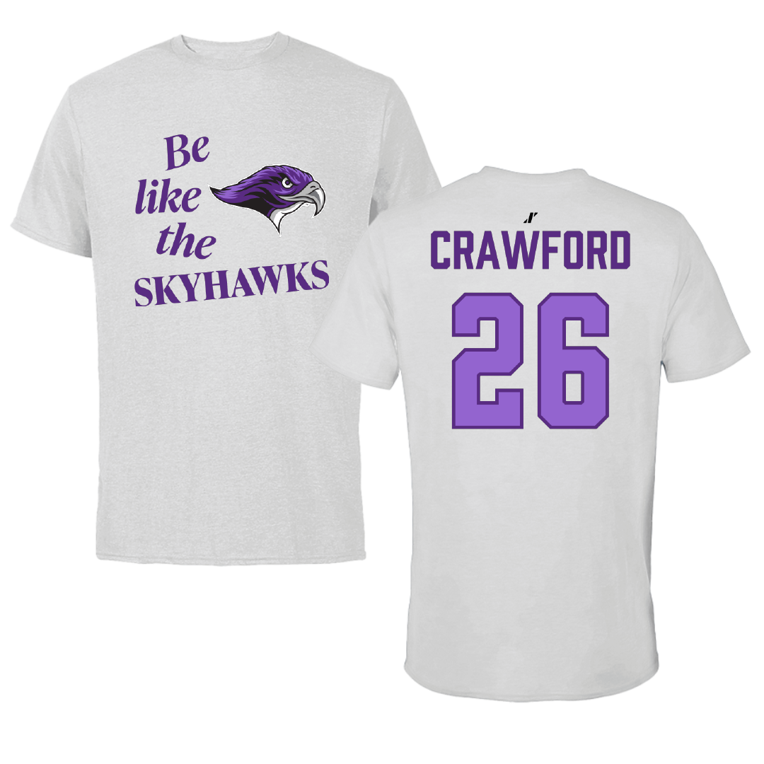 Stonehill College Football Light Gray Be Like Us Performance Tee - #26 Marcus Crawford