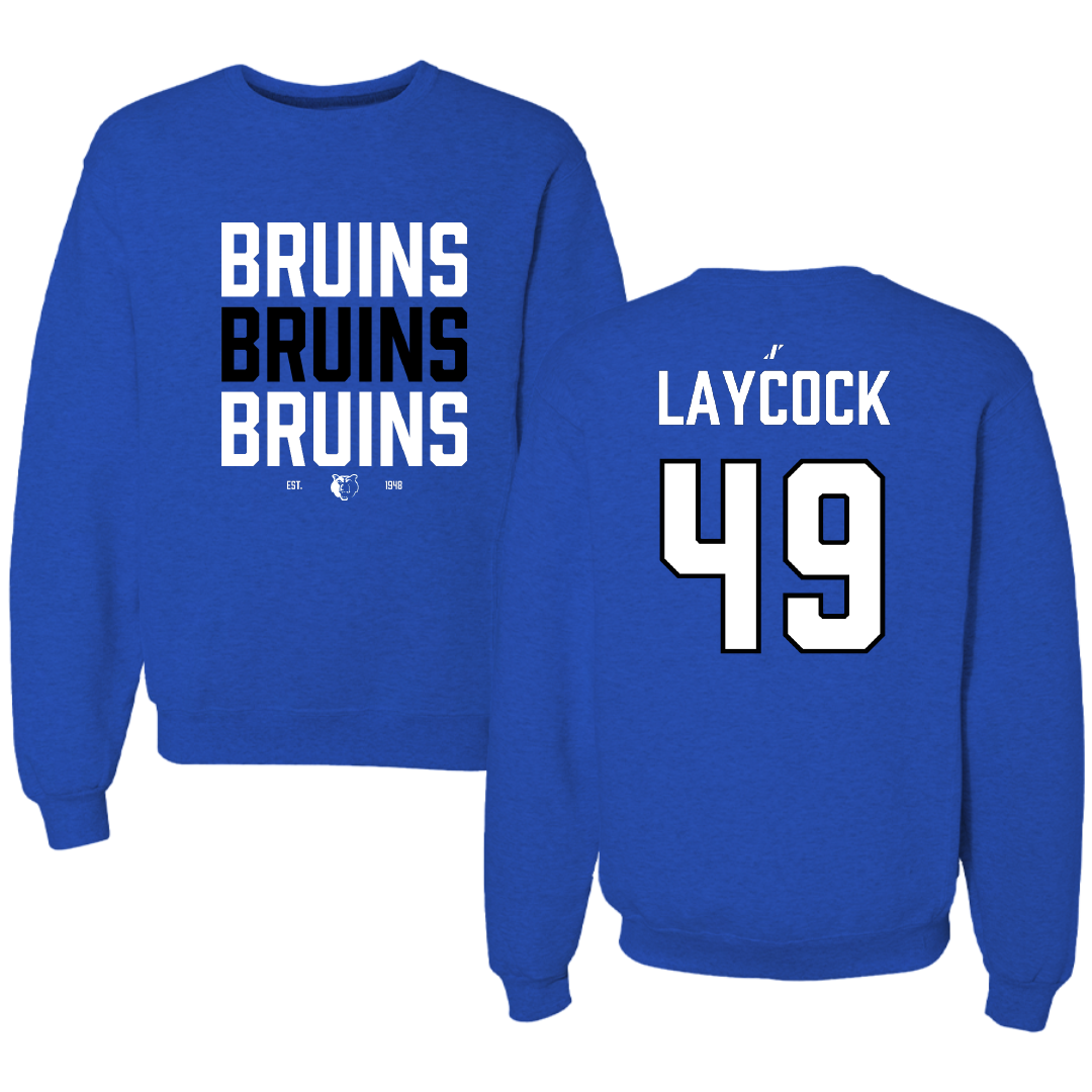 Salt Lake Community College Baseball Blue General Crewneck - #49 Austin Laycock