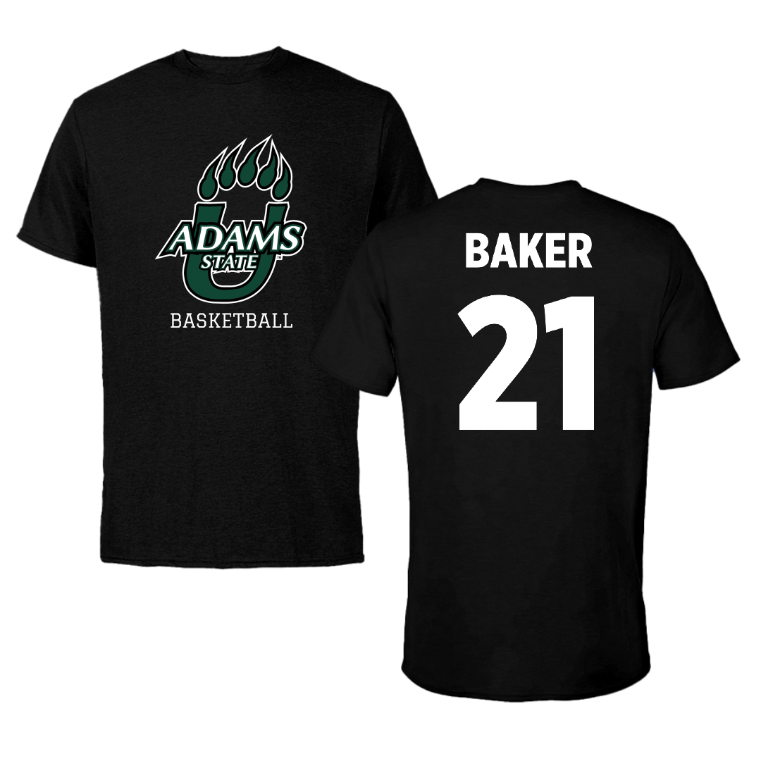 Adams State University Basketball (M) Black State Tee - #21 Dillan Baker