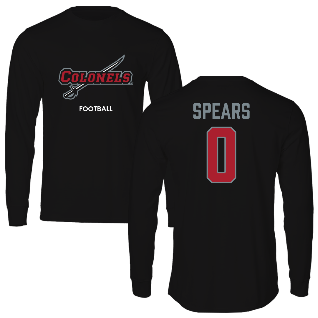 Nicholls State University Football Black Colonels Long Sleeve - #0 Jaylon Spears