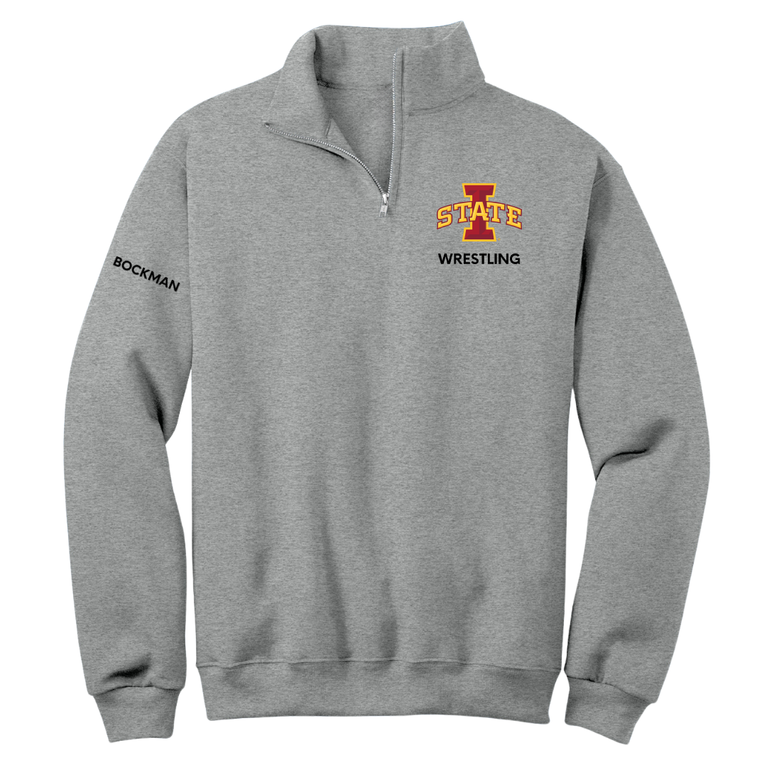 Iowa State University Wrestling (M) Sport Gray Quarter-Zip - Evan Bockman