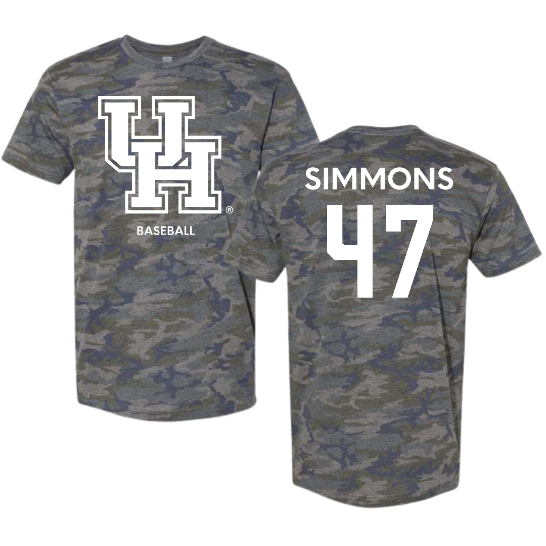 University of Houston Baseball Vintage Camo Tee - #47 Logan Simmons
