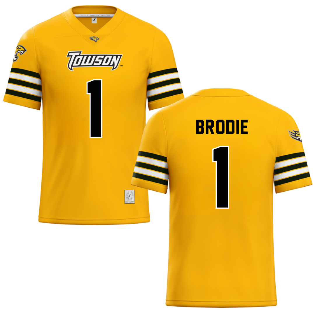 Towson University Gold Football Jersey - #1 Myles Brodie