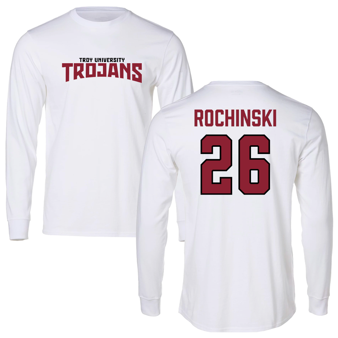 Troy University Softball White Classic Long Sleeve - #26 Kalee Rochinski