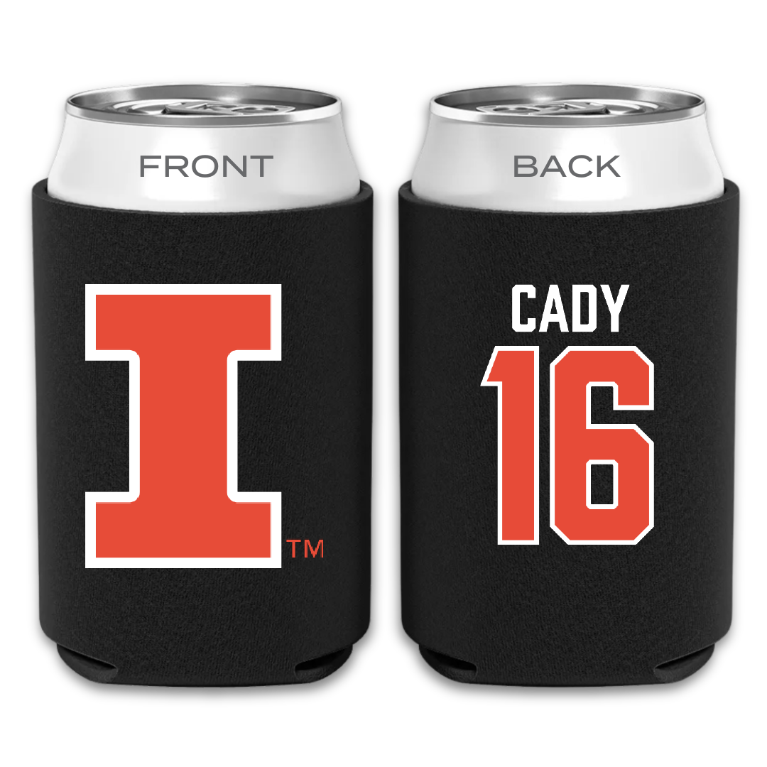 University of Illinois Softball Black Can Cooler - #16 Ella Cady
