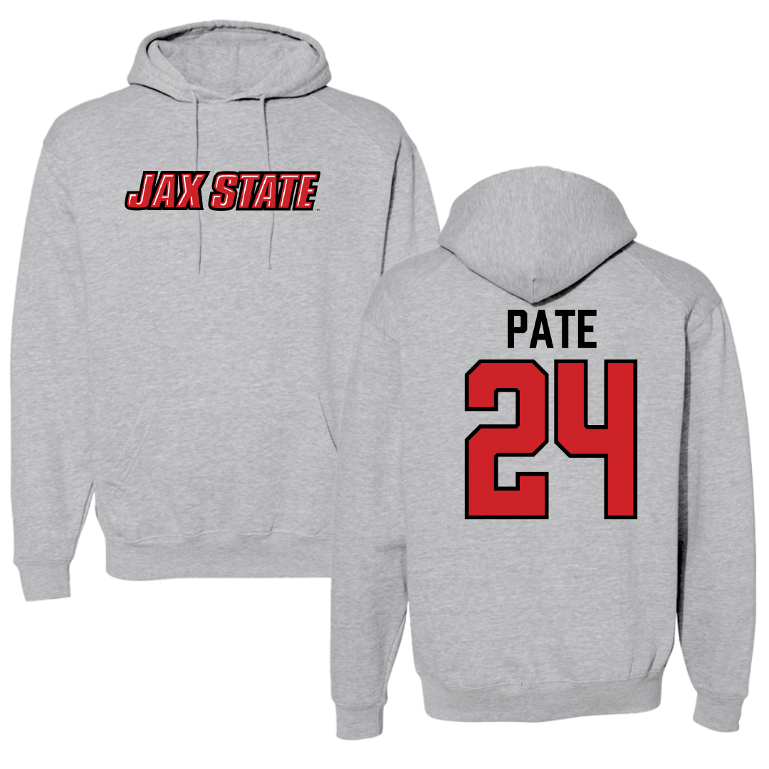 Jacksonville State University Softball Sport Gray Hoodie - #24 Ella Pate