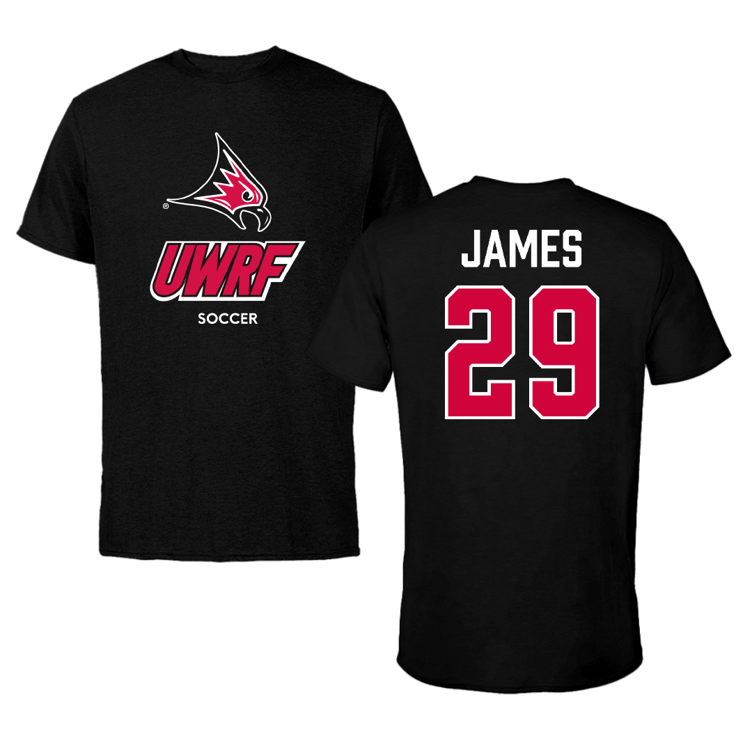 University of Wisconsin-River Falls Soccer (W) Black Performance Tee - #29 Haley James